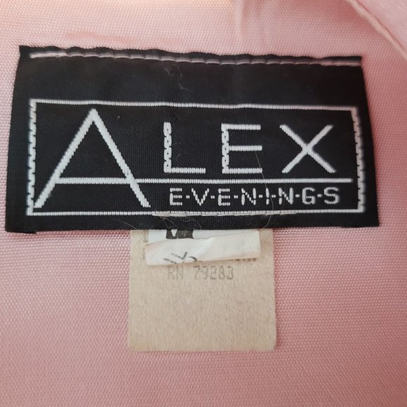 Formal Skirt Top Set 2 Pieces Pink Ruffle Polyester Acetate Bling Vintage 80s Al - Picture 10 of 12